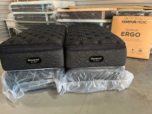 Beautyrest Black Series Three Plush Pillow Top Split King + BTX5 Adjustable Bases – $4,999