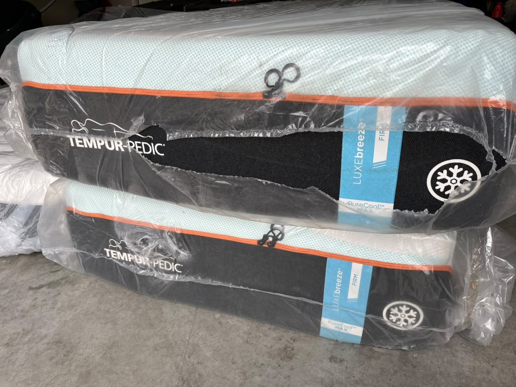 Split King Tempur-Pedic LuxeBreeze Firm Mattresses – $3,499