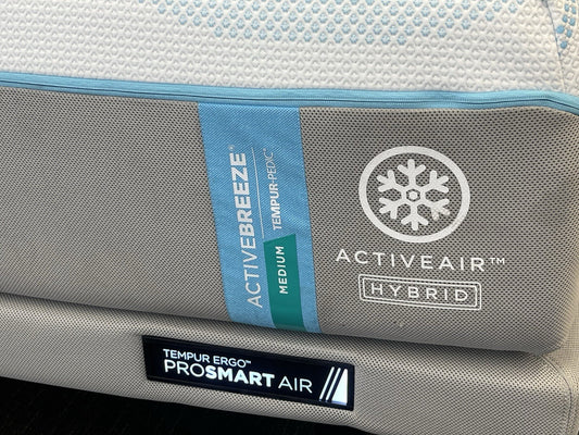 Tempurpedic ActiveBreeze Medium Hybrid QUEEN Mattress + ProSmart Air Adjustable Base