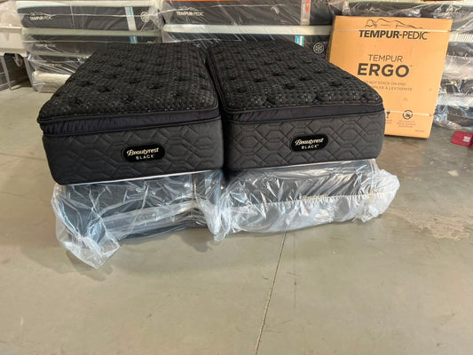 Beautyrest Black Series Three Plush Pillow Top Split King + BTX5 Adjustable Bases – $4,999