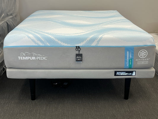 Tempurpedic ActiveBreeze Medium Hybrid QUEEN Mattress + ProSmart Air Adjustable Base